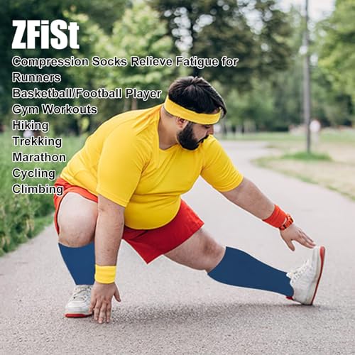 ZFiSt Plus Size Compression Socks Wide Calf for Women Men,Sport Compression Stocking Nurse Socks3