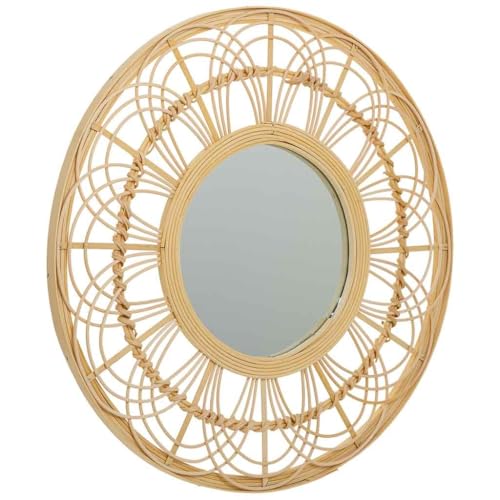 WANDERLUST DECO Espejo de ratán y bambú marrón d55,5x2