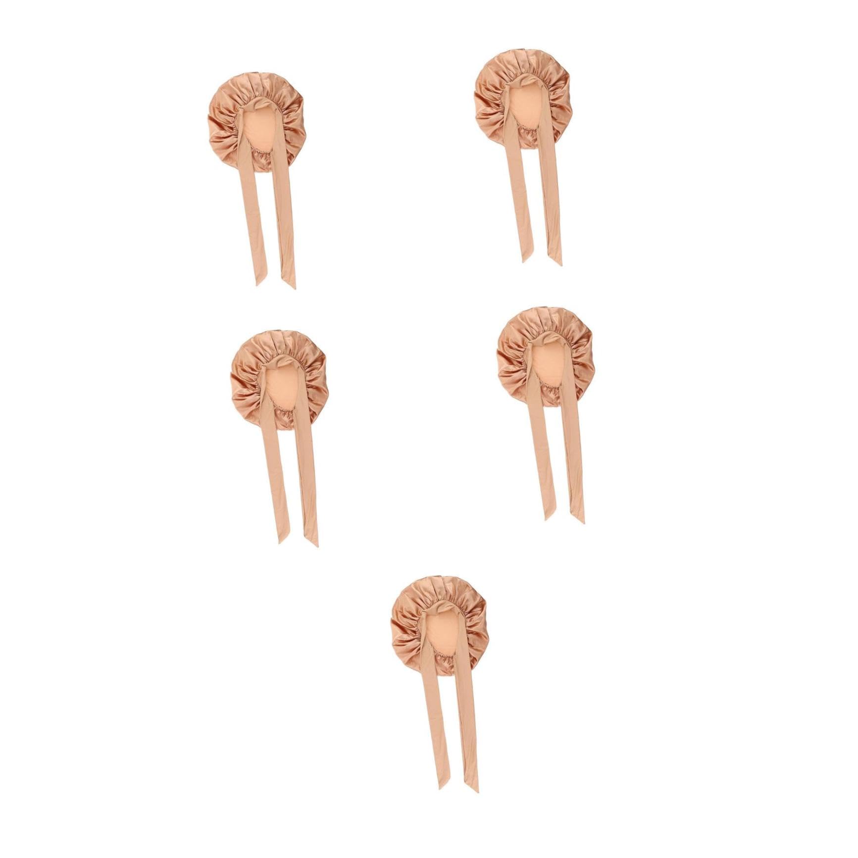 minkissy 5piezas Gorro De Dormir Elástico De Satén Para Mujer Gorro Práctico Para Cuidado Del Cabello Adecuado Para Uso Diario y Spa