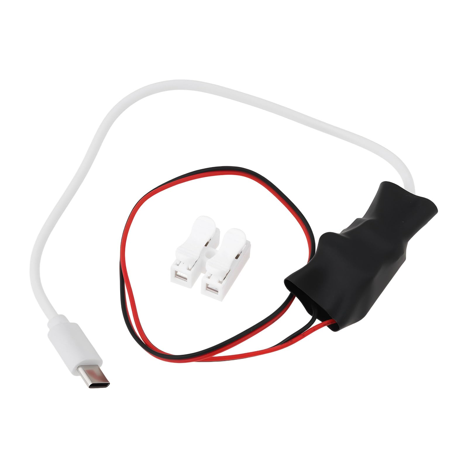 ECSiNG AC 220V to DC 5V 1A Transformer Type-C Step-down Regulator with Connection Clip for 4K Wireless Camera 30cm