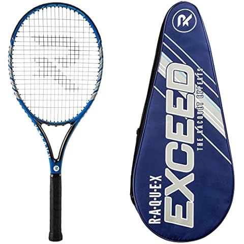 Raquex Exceed Tennis Racquet - Carbon Fibre Tennis Racket with Full Length Cover/Bag - Adult Tennis Racket for Men and Women Cover