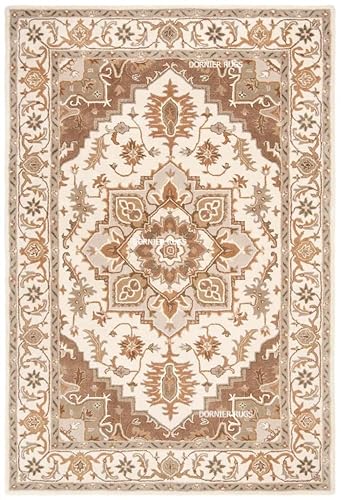 Image of 7x9 Ft Hand-Tufted Wool Rug - Classic Thick Carpet for Cozy Living Rooms & Master Bedrooms