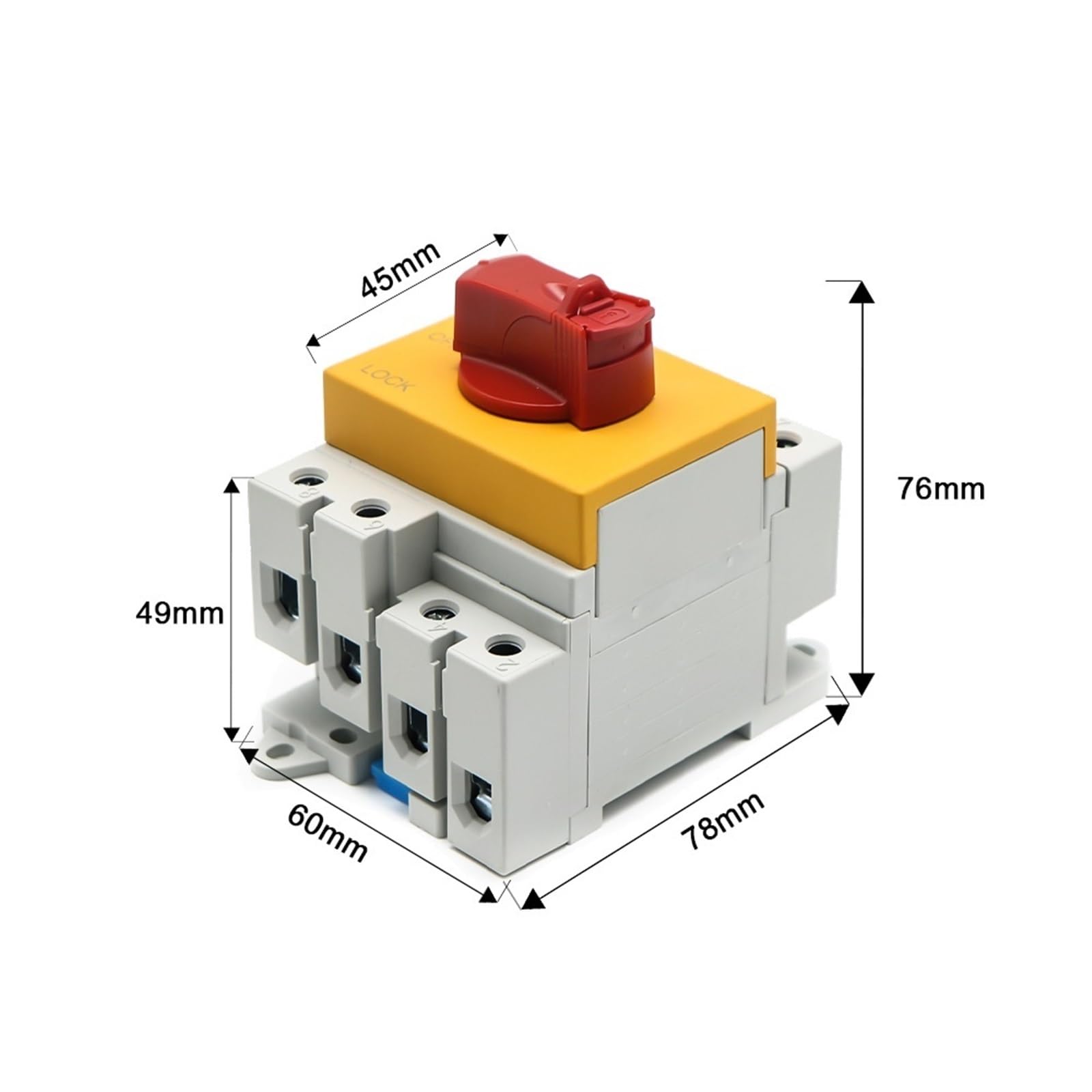 10 stücke 4P PV DC 1000V 32A Din-schiene Solar Rotierenden Griff Isolator Drehschalter Trennschalter for Solar(600V)