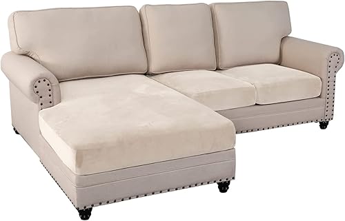 ADPON Fundas de terciopelo para sofá modular, funda de cojín para sofá, funda de cojín independiente en forma de L para sofá seccional izquierdo o