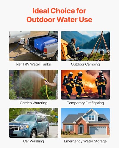Image of VEVOR Water Storage Bladder 105.7 Gallon Large Capacity Water Bag, Portable & Collapsible Soft Waters Container, Leakproof & Tear-Resistant PVC Emergency Waters Storage Tank for RV Truck & Outdoor Use