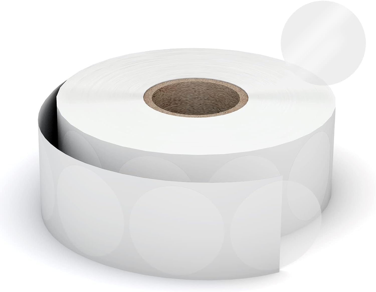 True-Ally 500 Crystal Clear Transparent Round Stickers - 1 Inch / 25mm Diameter, Envelope Tab Sealer, Package Seal Labels, Self Adhesive (500 Count), 500 Labels