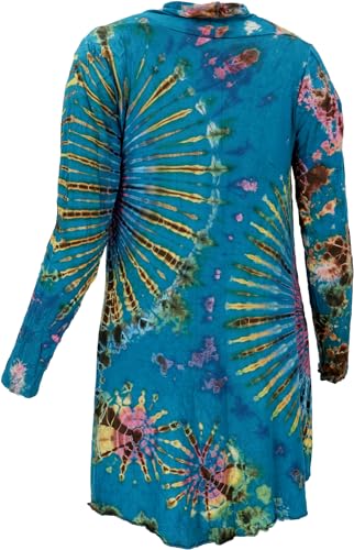 Cardigan ouvert batik bleu turquoise GURU SHOP en taille 38