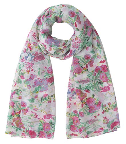 Lina & Lily Floral Design Print Women's Scarf Shawl Lightweight2