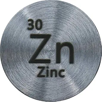 Zinc (Zn) 24.26mm Metal Disc 99.5% Pure for Collection or Experiments