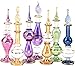 NileCart Egyptian Perfume Bottles Wholesale Set Of 12 Size 4" mouth-blown with handmade golden Egyptian decoration for Perfumes & Essential Oils by