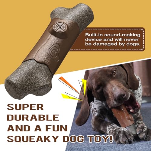 SUOXU Indestructible Dog Bone Chew Toy, Extreme Tough Gourmet Stick Squeaky Interactive Toy for Medium Large Extra-Large Dogs - Image 4
