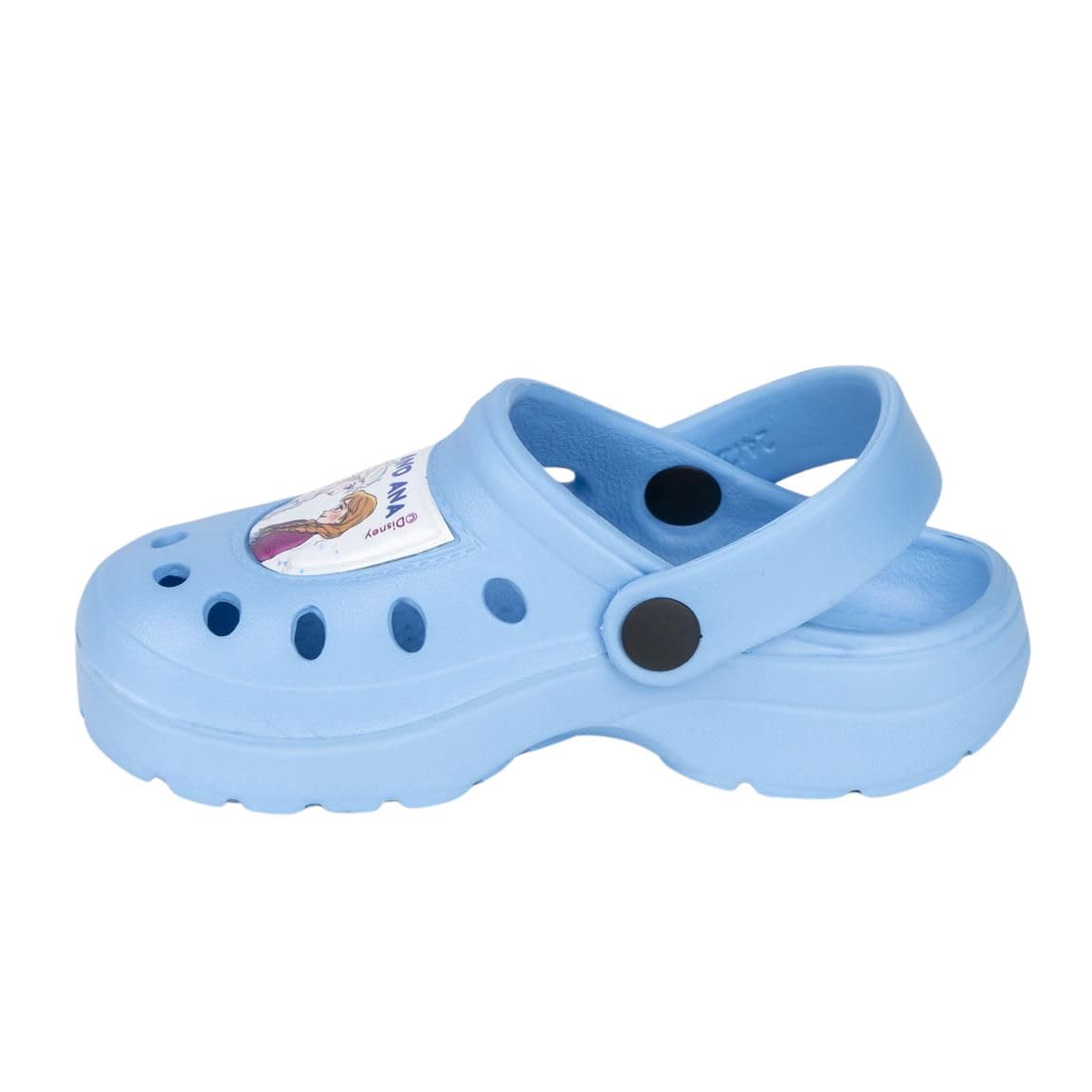 Frozen Children's Clogs - Light Blue - Size 30/31 - Made of 100% EVA - Children's Clogs - Elsa and Anna Print - Original Product Designed in Spain, Light Blue, 11/12 UK Child