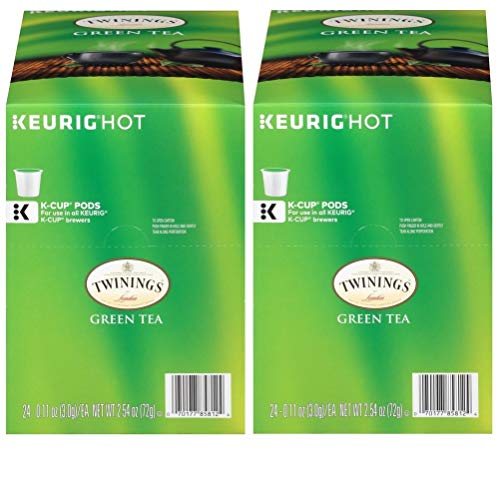 Image of Twinings Green Tea Single Serve Keurig K-Cups, Caffeinated, Smooth Flavor, Enticing Aroma, 24 Count (Pack of 2)