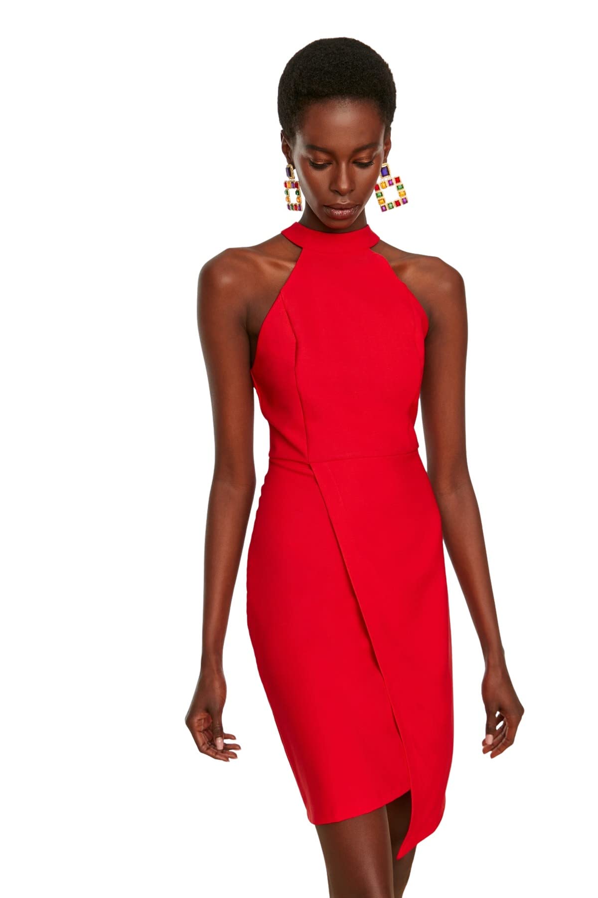 Trendyol Women Mini Bodycon Regular Woven Dress Red