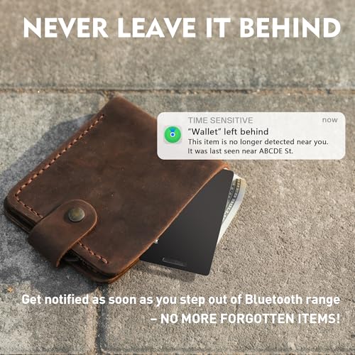 Wallet Tracker Card, iOS Only Bluetooth Tracker Card with Find My app, Rechargeable Smart Wallet Finder GPS Tracker, Keys Finder and Item Locator for Keys, Bags, Passports