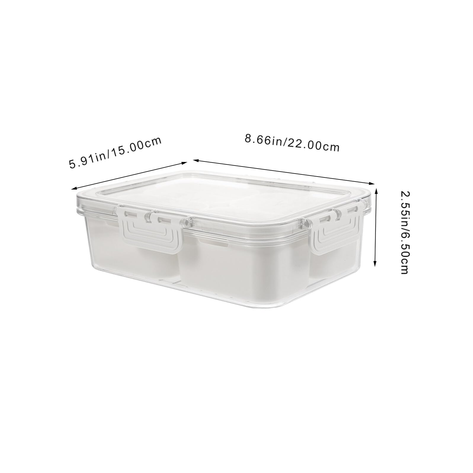 2 Stücke Tragbare Snackbox mit Fächern und Deckel Transparenter Organizer für Süßigkeiten Obst Nüsse Gewürze mit Praktischem Griff für Picknick Party und Reise