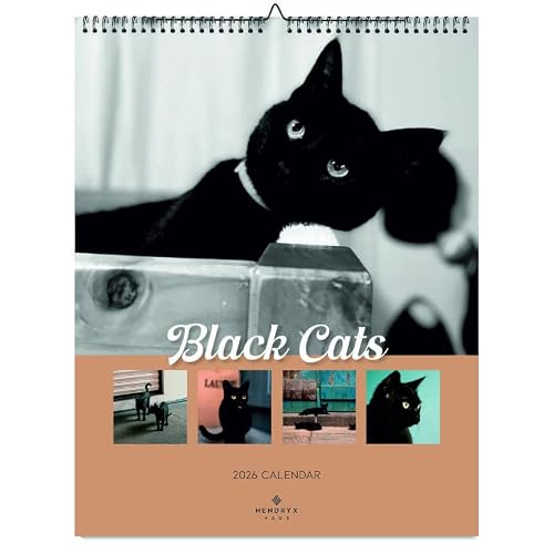 January 2027 - December 2027 Black Cats Wall Calendar 18.25x24.5 Monthly Wildlife Photography 12 Month Animal Calendar Stunning Nature Images Gift for Animal Lovers, Kids Adults
