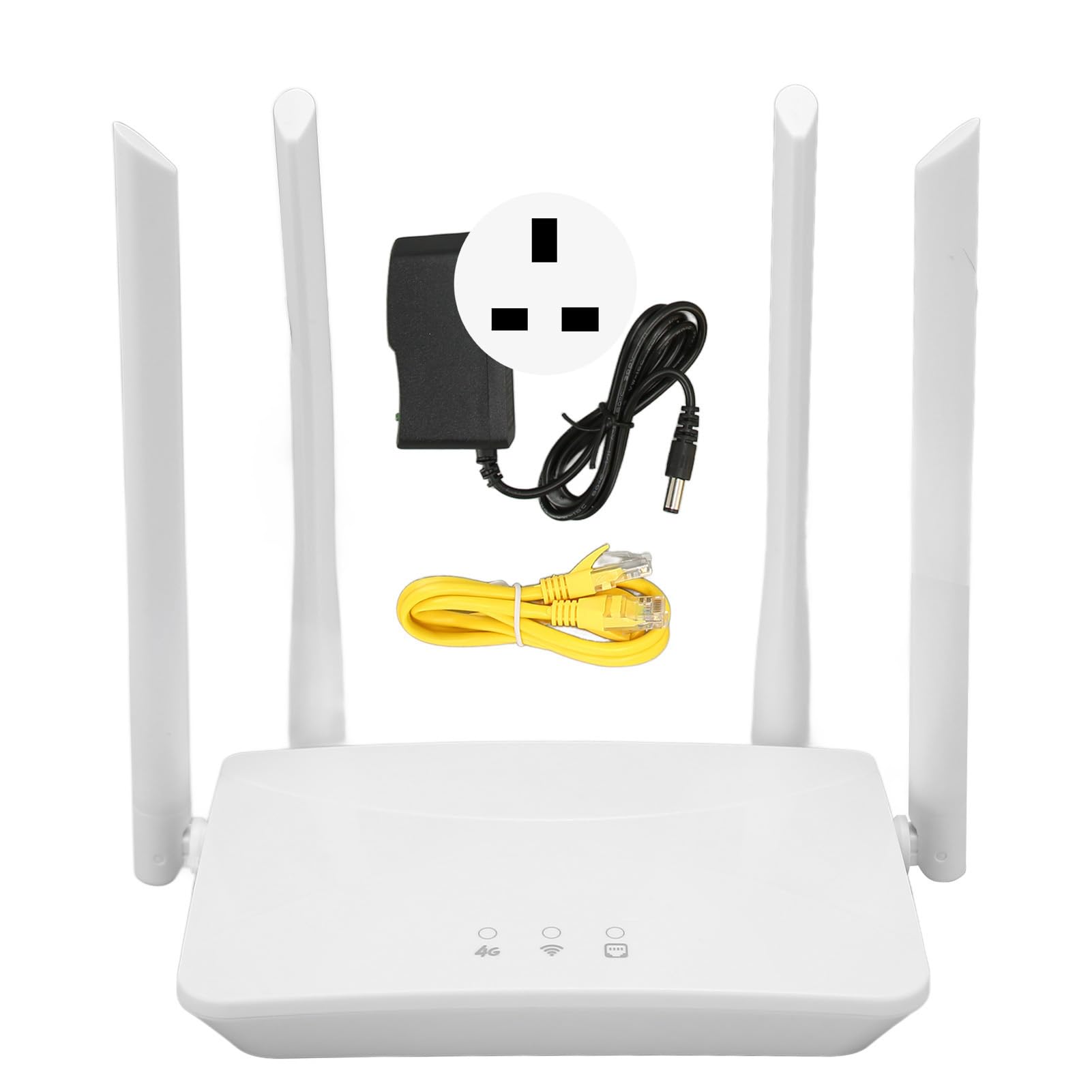 Cryfokt 4G LTE Wireless Router, 300Mbps WiFi Unlocked Internet Modem Routers with SIM Card Slot 4 Non Detachable Antennas, Mobile Hotspot Routers for Europe Coverage, Supports 16 Devices