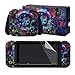 eXtremeRate kit d'Autocollants pour Nintendo Switch Manette avec 2Pcs Protecteur d'Écran Film Protection(Console & Joycons & Dock & Grip)-Mauvaises Herbes psychédéliques