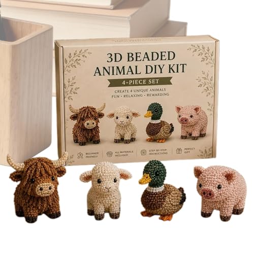 Figurines d'animaux 3D en perles kit bricolage filage patience