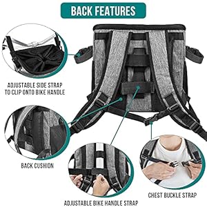 PetAmi-Dog-Bike-Basket-Soft-sided-Ventilated-Dog-Bike-Carrier-Backpack-Dog-Pet-Bicycle-Basket-for-Bike-Handlebar-Small-Medium-Puppy-Cat-Kitten-Car-Booster-Seat-with-Safety-Strap-Gray - Cucciolini Doodles   PetAmi-Dog-Bike-Basket-Soft-sided-Ventilated-Dog-Bike-Carrier-Backpack-Dog-Pet-Bicycle-Basket-for-Bike-Handlebar-Small-Medium-Puppy-Cat-Kitten-Car-Booster-Seat-with-Safety-Strap-Gray