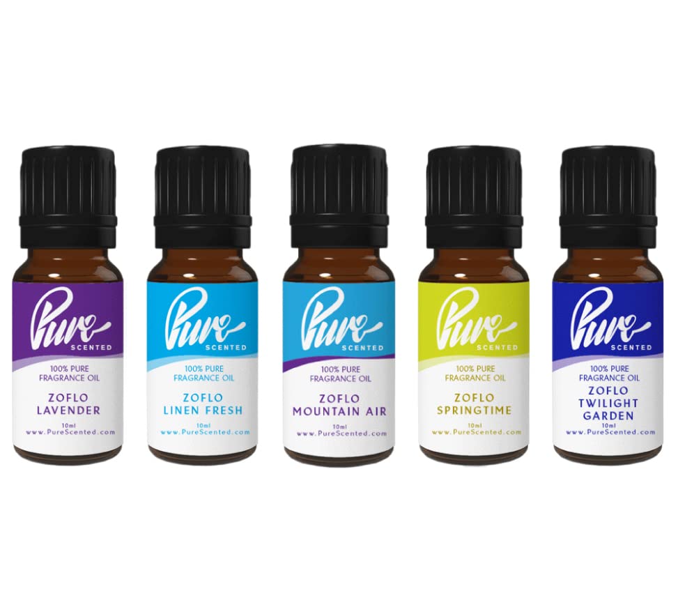 Zoflo Fragrance Oil Pack Five 10ml Bottles 100% Pure Uncut, Suitable for Making Candles and Soaps