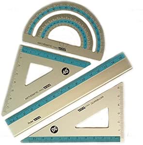 Aluminum Ruler Mathematic Geometry Set, 4 pieces of Drawing Accessories ...