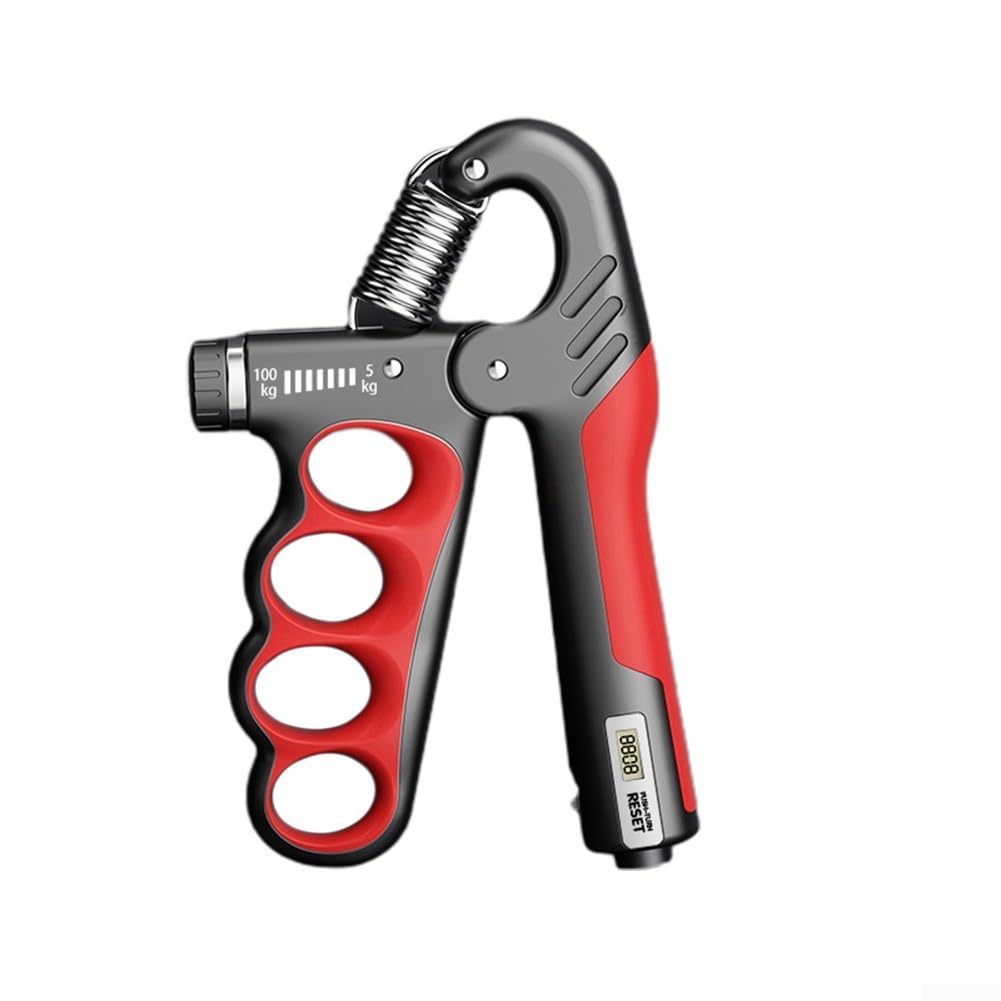 Allenatore di forza con presa regolabile da 5 a 100 kg, con controllo della resistenza e contatore elettronico, per fitness expander da polso, compatibile con TPR/PP/struttura in acciaio