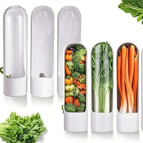 PARAS KORS Kräuterbehälter für Koriander, Petersilie, Spargel, Minze, Gemüse, Konservierungsbehälter für den Kühlschrank, hält Gemüse für 2–3 Wochen, 3 Stück