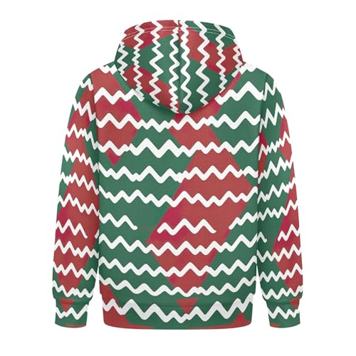 Kids Hoodies Sweaters Christmas Xmas Trees Hooded Sweatshirts with Big Pockets for Boys Girls B04003082