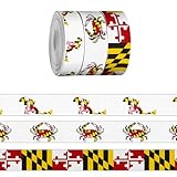 3 Rolls 15 Yards 5/8" Width Maryland State Ribbon for Crafting Sewing, Crab Grosgrain Ribbons for Gift Wrapping, Maryland State Volunteer Ribbons for Hair Bow Accessories