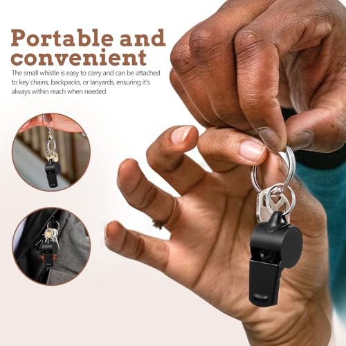 Silbatos de acero inoxidable negro, 2 piezas miniatura 7