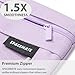 SPACEMATE Binder Pencil Pouch Case Box Bag for 3 Ring Binder School Supplies Girls Boys Kids, Clear Preppy Stuff Large Aesthetic Pen Organizer, Back to College Stationary, 1 Pack, Light Purple