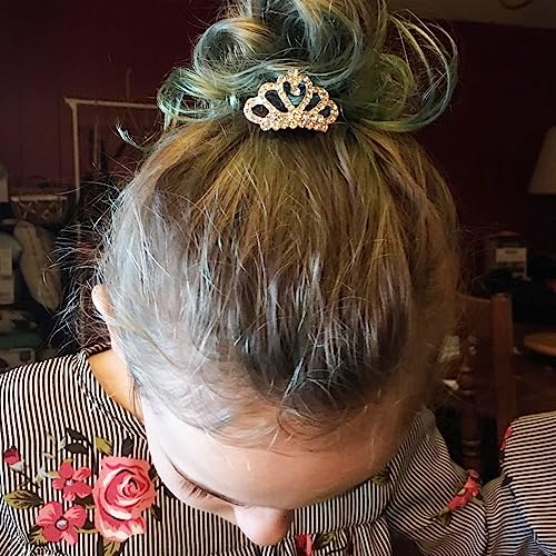 Honbay CROWN-COMB-4 4Pcs Mini Crystal Rhinestone Crown Hair Comb Princess Tiara Comb thumb #2