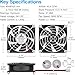 GDSTIME 2-Pack 80mm x 25mm Fan 24V 2 Pin Brushless DC Cooling Fan 80x8025mm for UPS Amplifier 3D Printers Power Inverter