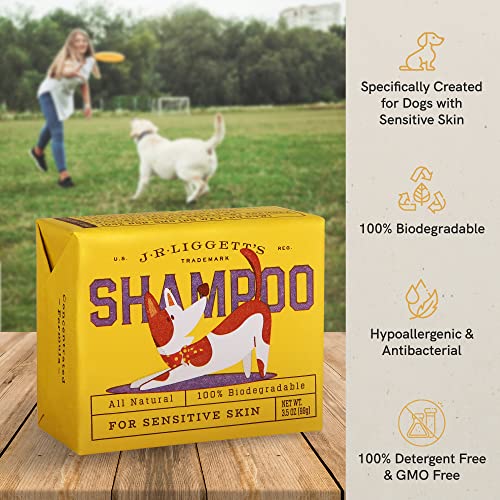 Image of J.R.LIGGETT'S Dog Shampoo Bar, Natural Cleansing Bar for Dogs with Sensitive Skin, Hypoallergenic Canine Formula Gently Deep Cleans and Relieves Dry and Itchy Skin, Detergent-Free, 3.5 oz