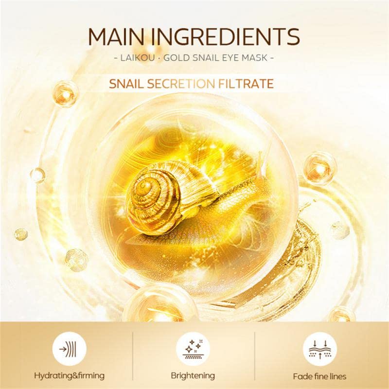 Miniatura 3 de Madi Kay Designs 50pcs Gold Snail Eye Mask Eye Patch Remove Dark Circle Eye Bags Finelines Moisturizing Firming Eye Mask Beauty Health Skin Care