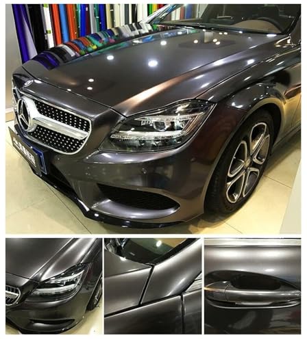 Image of HOME13 Wrap Car & Bike DIY Wrap Sheet Roll Film Sticker Decal Rated Grey Metallic (24 x118)