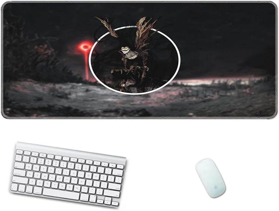 Mouse Pads Death Note Mousepad Mouse Mat Office Non-Slip Rubber Mousemat Gaming Mouse Pad 31.4 X 11.8 Inch (800Mmx300Mmx3Mm) for Computer Mouse-B 2XL(40X90Cm)