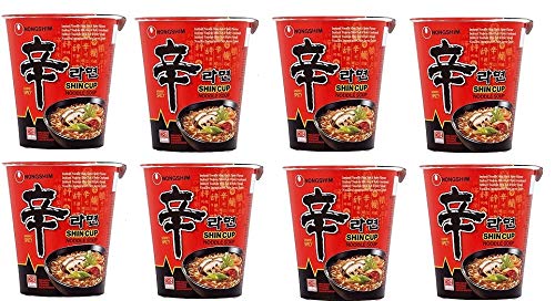Image of Nongshim Shin Ramyun Instant Noodles Cup 68Gm*8Pack (Pack Of 8) (Imported), Vegetarian, 68 grams