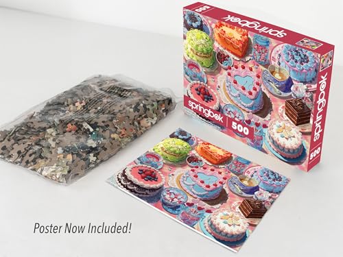 Rompecabezas Springbok Vintage Cakes de 500 piezas para adultos | Piezas únicas, fabricado en EE.UU., materiales ecológicos, incluye póster para el Día de San Valentín o diversión familiar miniatura 3