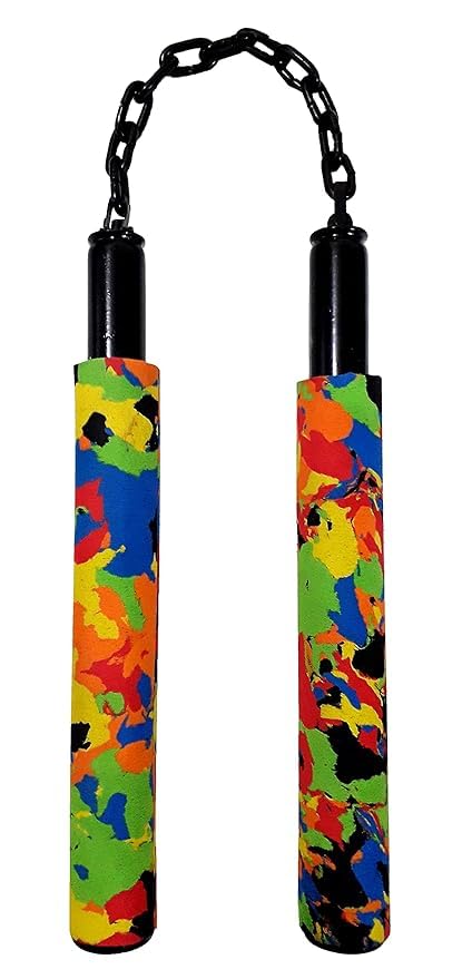 Foam Padded Nunchaku for Kids & Beginners – Soft Safety Martial Arts Training Nunchucks with Steel Chain & Anti-Slip Grip (Multi)-image-48