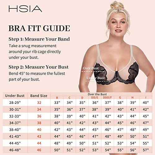 Hsia Minimizer Bra For Women Full Coverage Lace Plus Size Compression Bra Unlined Bras With Underwire 34C #TOP6