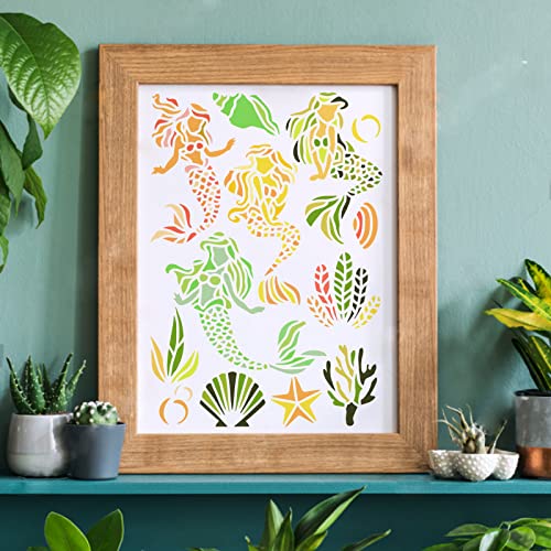FINGERINSPIRE Stencil per pittura a sirena, 29,7 x...