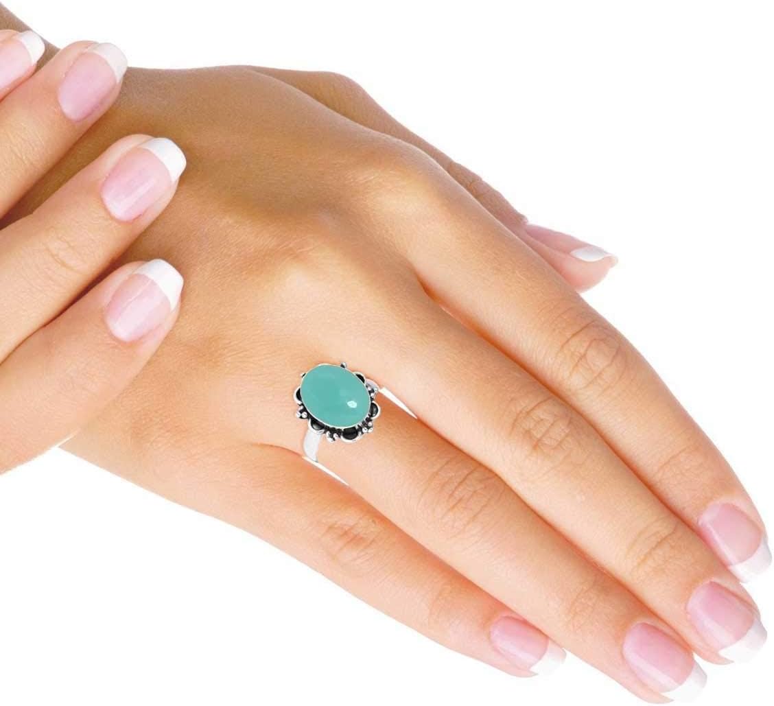 Natural Gemstone Ring For Women Carnelian, Amethyst, Pearl, Agate Oval Boho Genuine 925 Sterling Silver Handmade Jewelry