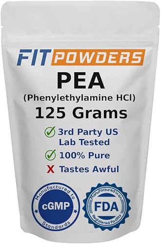FitPowders Beta feniletilamina HCl (guisante) - Polvo de beta-feniletilamina (varios tamaños) - Estado de ánimo, energía (4.41 oz)