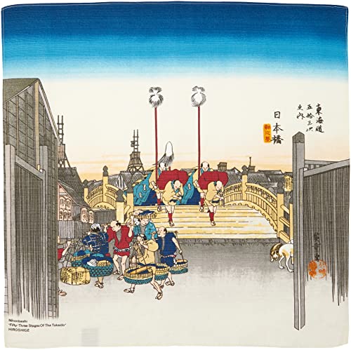 むす美 風呂敷 ふろしき 約48cm 隅田川 日本橋 ベージュ 日本製 20720-108