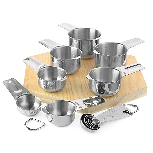 Image of Laxinis World Stainless Steel Measuring Cups and Spoons Set, 13-Piece