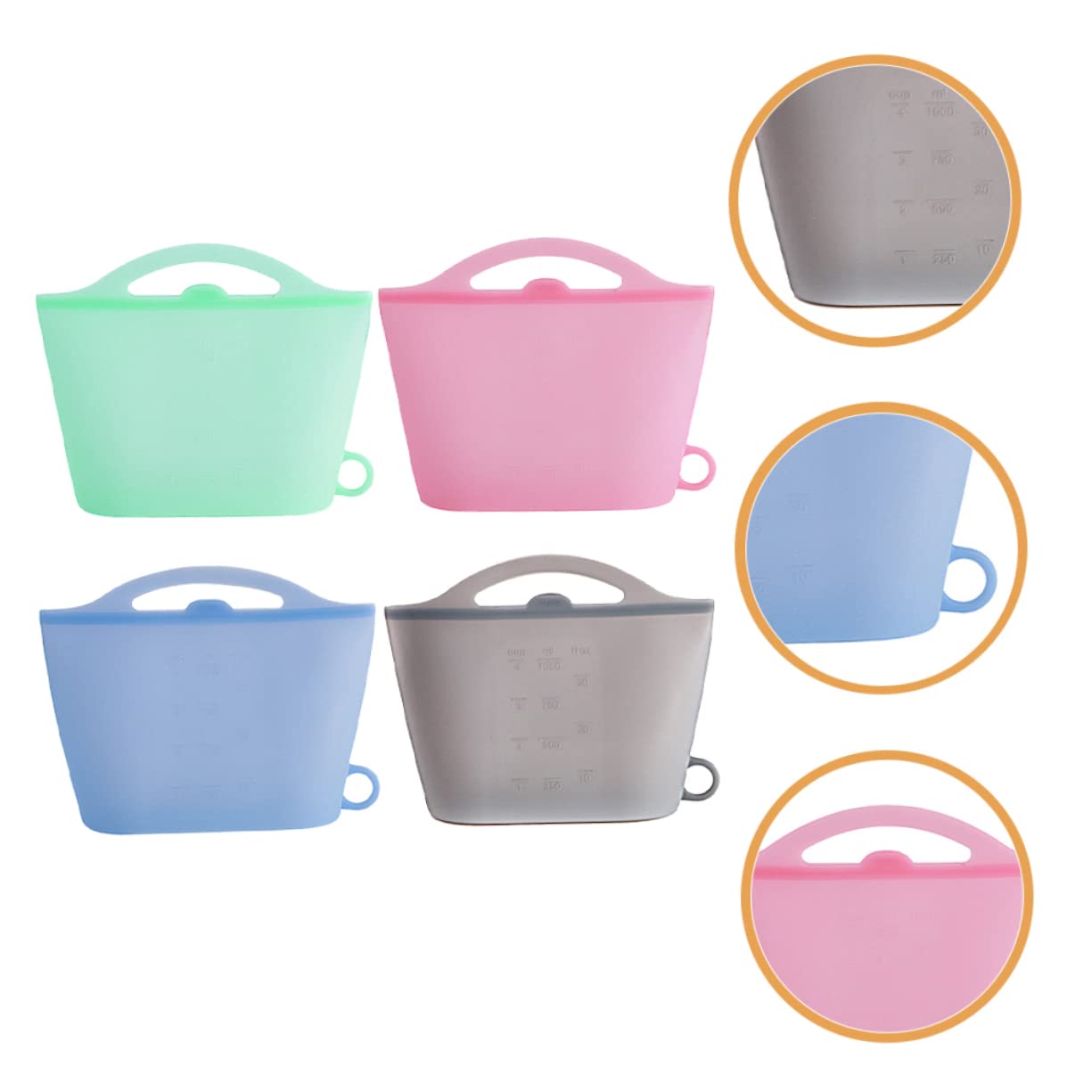 MAGICLULU Bolsas de Silicona para Alimentos 4 Piezas 1000ml Reutilizables | Cierre Hermético, Silicona de Grado Alimentario, Aptas para Congelación y Conservación, Formato Práctico
