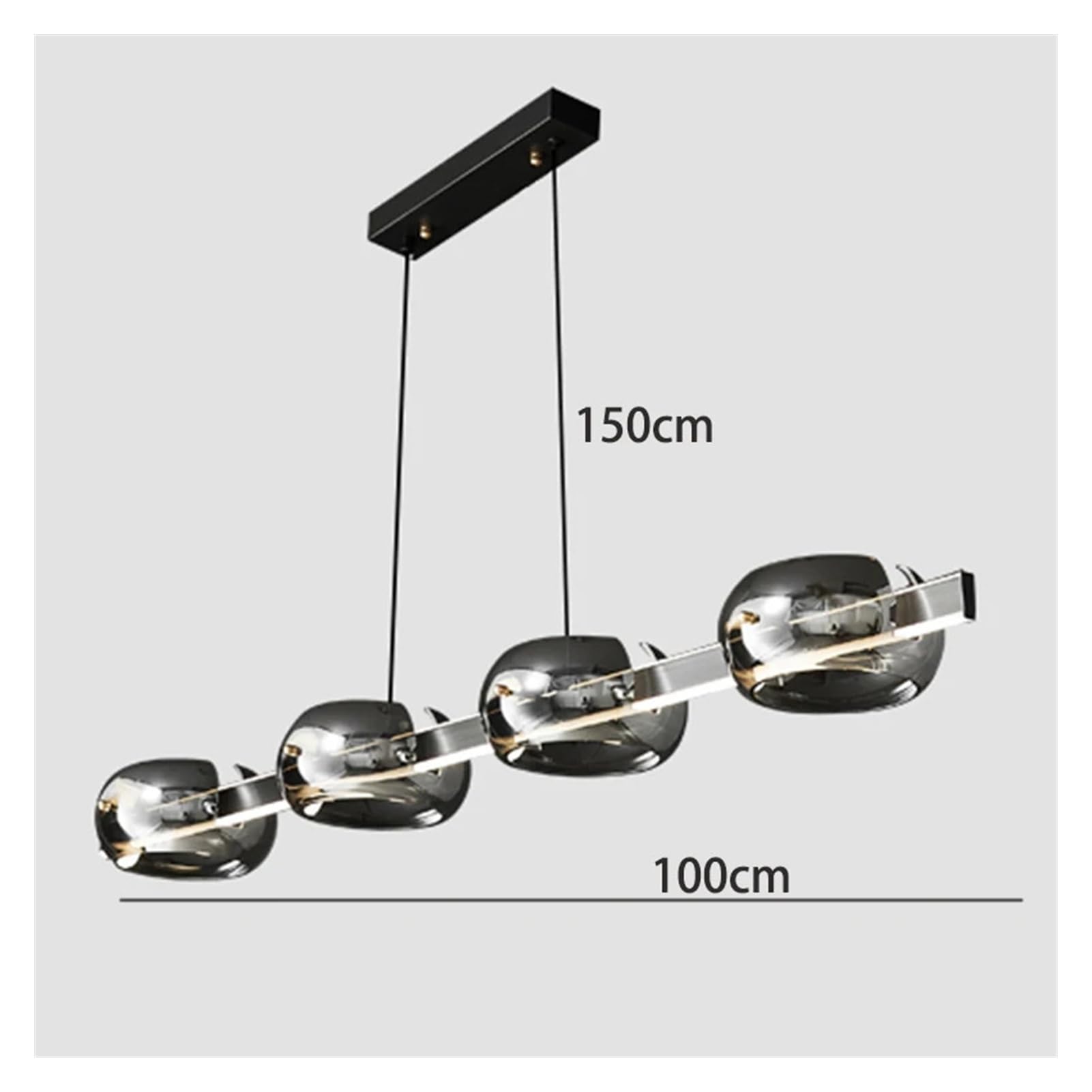 Lampa wisząca LED do sypialni, oświetlenie wewnętrzne żyrandol, żyrandole, lampy sufitowe do dekoracji salonu (4 głowice, ściemnianie)